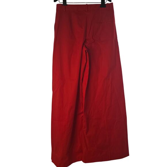 Theory High-Waist Wide-Leg Pant in Stretch Cotton Twill size 8 - Picture 8 of 9